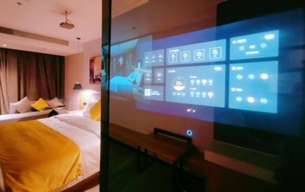 MIRROH smart mirror at Guilin Platinum Hotel full-scene smart guest room