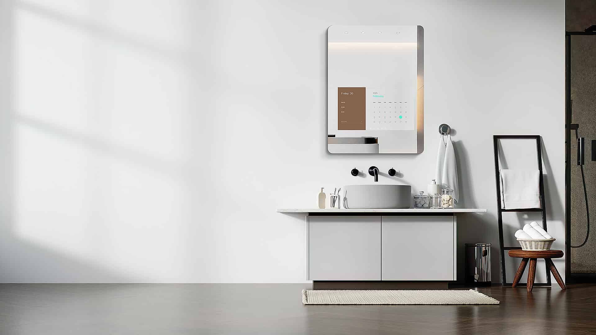 MIRROH M2s smart vanity mirror front view showing sleek design and touch interface